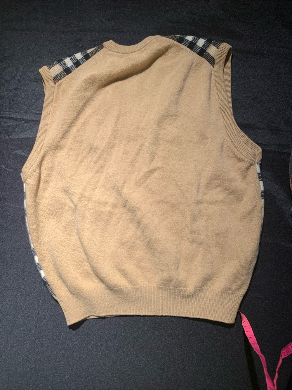 Burberry Tan Nova Check v neck Sweater - Picture 6 of 6